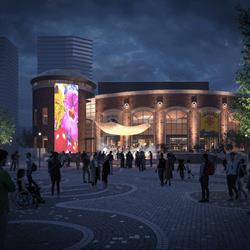 Pedestrian Level view of Garden Square